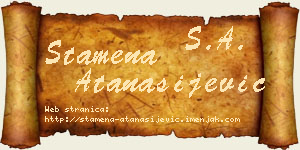 Stamena Atanasijević vizit kartica